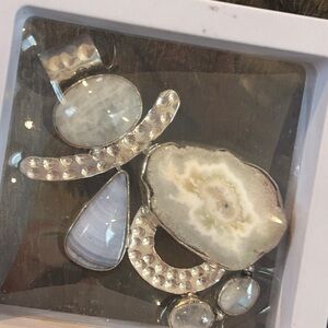 .925 silver & genuine gemstone pendant